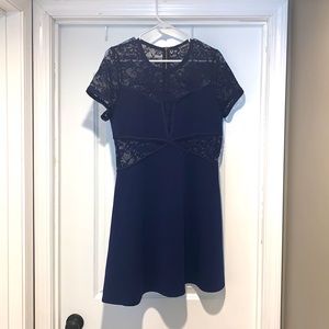 NWOT Express skater navy blue dress, sz. Large